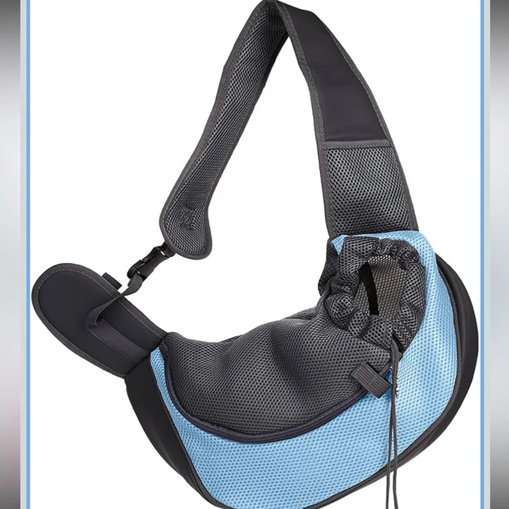 Yudodo Pet Carrier Sling Small Dogs Sky Blue Gray Breathable Mesh Travel Bag NEW